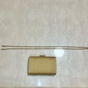 Gold Evening Clutch Bag | Chain Strap | Wedding Prom Formal Purse